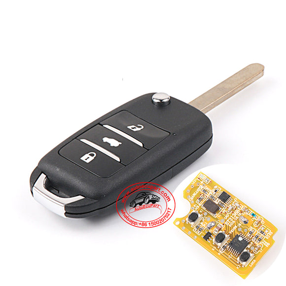 Flip Remote Key 433MHz 3 Button for Changan CS15