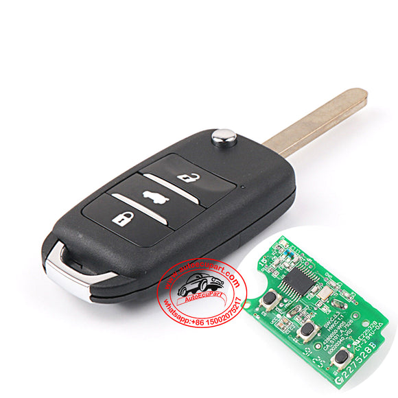 Flip Remote Key 433MHz 3 Button for Changan CS35 2017