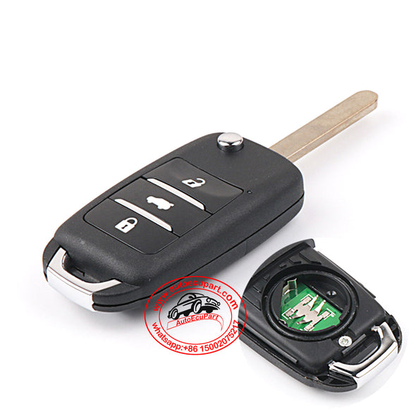 Flip Remote Key 433MHz 3 Button for Changan RAETON V7