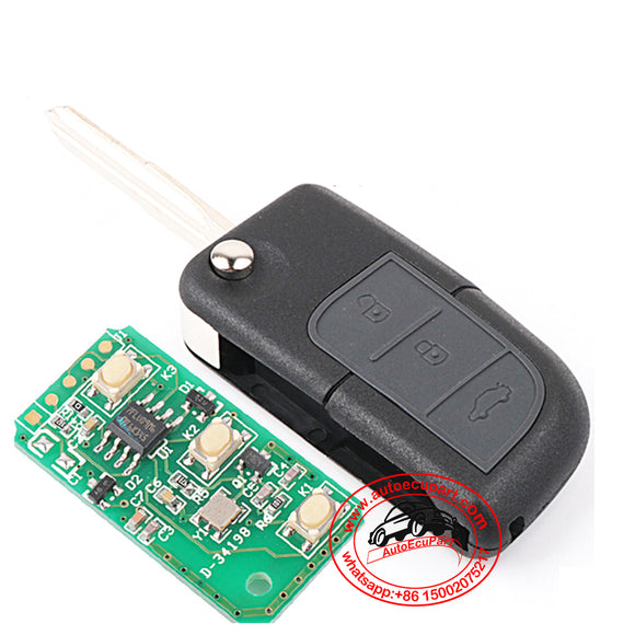 Flip Remote Key 433MHz 3 Button for Changan Zhixiang