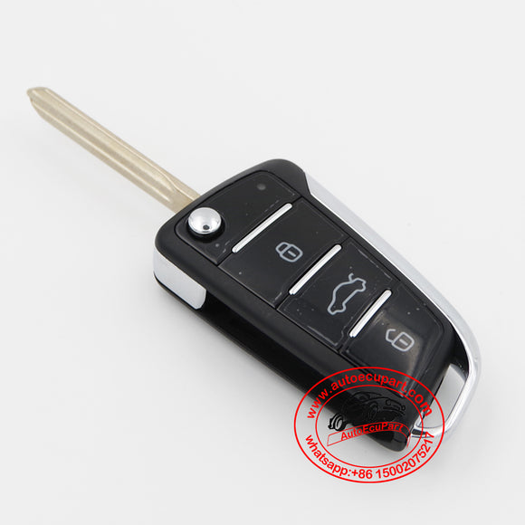 Flip Remote Key 433MHz ID46 3 Button for JAC S3
