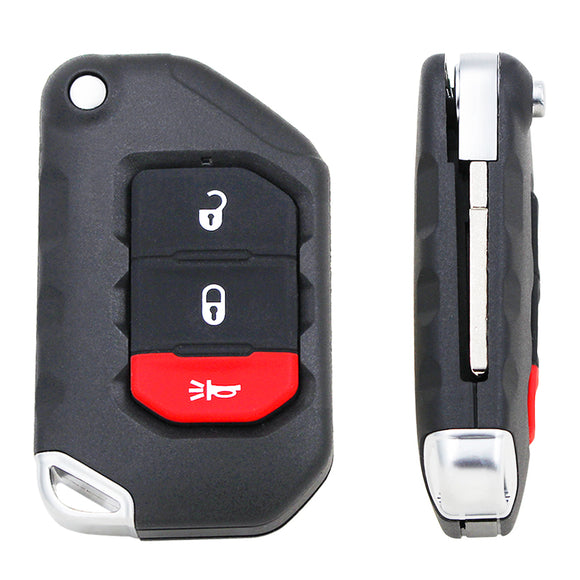 For Jeep Wrangler 2018 2019 Keyless Flip Key Car Key 433.92MHz ASK PCF7939M 4A CHIP OHT1130261 6461A-1130261 68416-782AA