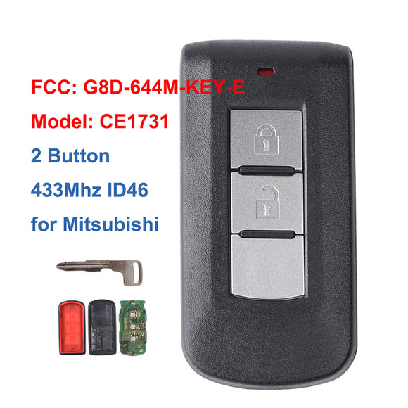 G8D-644M-KEY-E (CE1731) Smart Key 433MHz HITAG2 ID46 Chip for Mitsubishi Outlander
