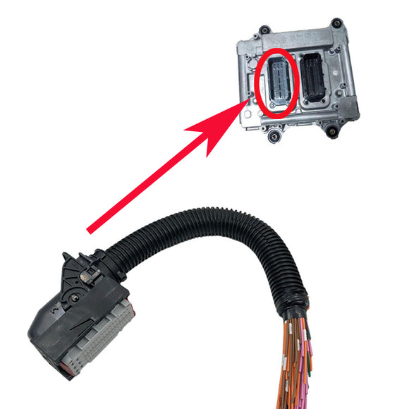 (Grey) 76Pin ECU Connector Plug With Cable Harness for Xichai J6 Weichai 612650080075 3601115-91E-52E ECM