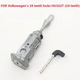 HU162T-10 VW Car Door Lock Cylinder with 1pcs Key for Volkswagen Lamando Golf 7 Locksmith Practice Tool