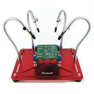 Helping Hands Soldering Station Tool PCB Circuit Board Holder Fixed Clips with 4 Flexible Universal Arms