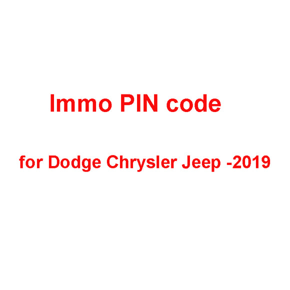 Immo PIN code Calculation Service for Dodge Chrysler Jeep -2019