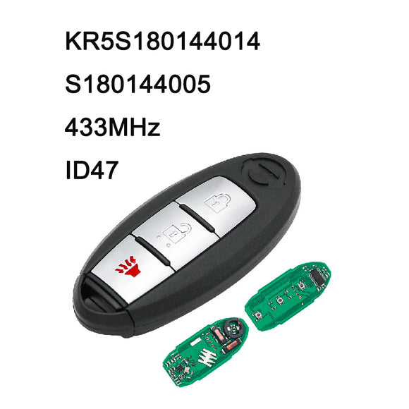 KR5S180144014 S180144005 Smart Key 433MHz ID47 HITAG-3 PCF7952F Chip for Nissan Pathfinder 3 Button
