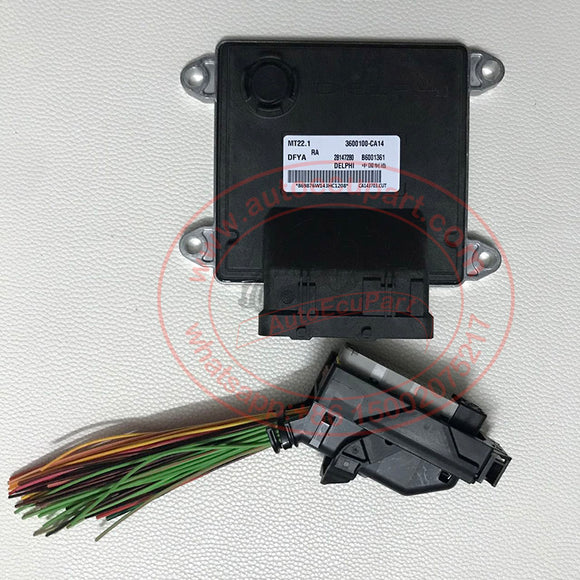 New Delphi ECU B6001361 3600100-CA14 28147280 + MT22.1 ECU Connector Harness for Dongfeng DFYA Engine Computer ECM