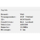 (Lacquered Paint) IYZFBSB802 Remote Key 315Mhz for Audi A4 A5 Q5