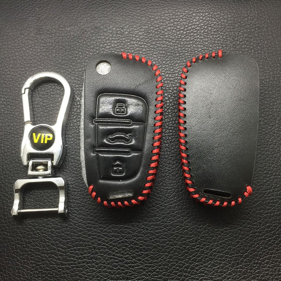 Leather Case for A6 Remote Controls Folding Car Key - 5 Sets