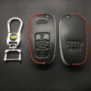Leather Case for Audi Semi Smart Card Car Key - 5 Sets