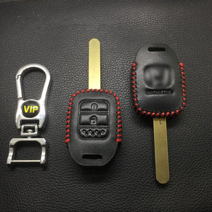 Leather Case for Honda 2 Buttons Square Key Straight Car Key - 5 Sets