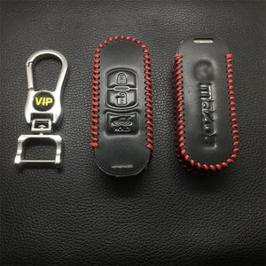 Leather Case for Mazda 3 Buttons Smart Card Car Key - 5 Sets