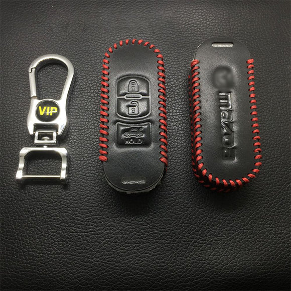 Leather Case for Mazda 3 Buttons Smart Card Car Key - 5 Sets