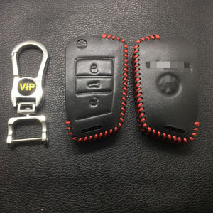 Leather Case for Volkswagen Passat New Folding Car Key - 5 Sets