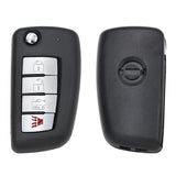 Modified Flip Remote Key Fob 315MHZ ID46 chip for Nissan VDO 4 Button