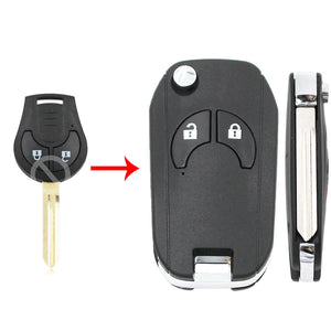 Modified Flip Remote Key Shell Case for NISSAN Cube Juke Rogue Note Micra