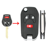 Modified Flip Remote Key Shell Case for NISSAN Cube Juke Rogue Note Micra