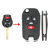 Modified Flip Remote Key Shell Case for NISSAN Cube Juke Rogue Note Micra