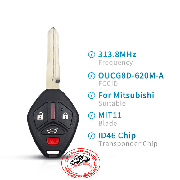 OUCG8D-620M-A Remote Key 313.8MHz ID46 4 Button for Mitsubishi Eclipse Galant