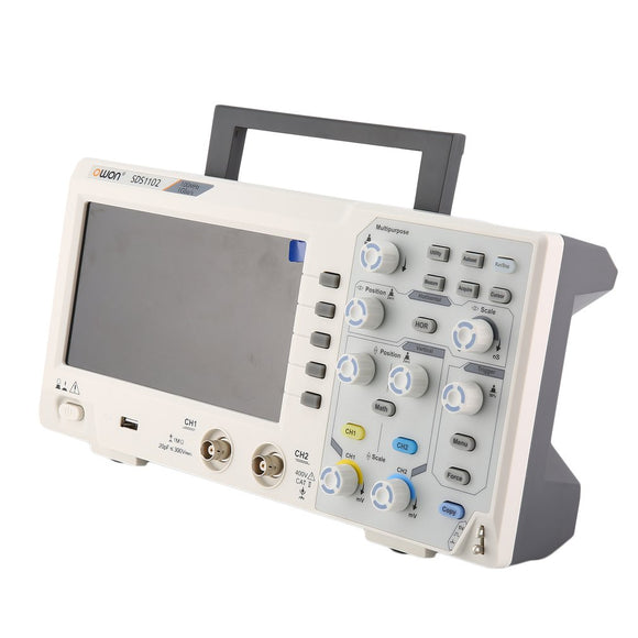 OWON SDS1102 Oscilloscope 2-Channel Digital 100MHz 1GS/s High Accuracy 7 Inch Portable