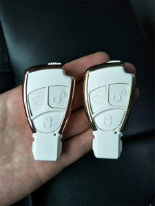 Old Style Key Shell for Mercedes Benz White & Golden Yellow Color