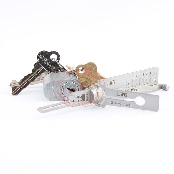 Original LISHI LW5 6 Pin BRAVA Lockwood Keyway Tool 2 in 1 Lock Pick