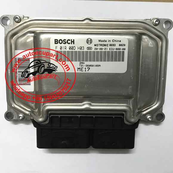 Original New Bosch ME17 ECU F01R00DH03 (F 01R 00D H03 ) T21-3605010BA for Chery TIGGO Engine Computer