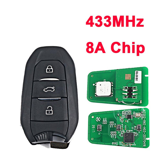 Original New Proximity Smart key 433MHz 8A Chip for Lifan Myway 3 Button