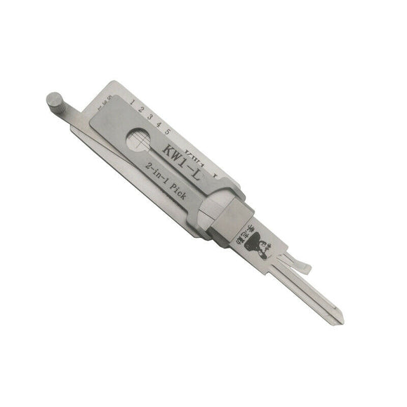 Original Lishi KW1-L Left Handed Residential Commercial 2-in-1 Lock Pick Decoder 5-Pin Kwikset Keyway Tool—Anti Glare