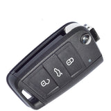 Original 3 Buttons 434 MHz Flip Remote Key for VW Gol7 - 5G0 959 753 F