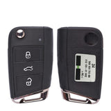 Original 3 Buttons 434 MHz MOQ Flip Remote Key for VW - 5G0 959 753 BB