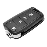 Original 434MHz 3 Buttons Flip Remote Key for VW Golf Touran POLO ETC - 5G0 959 753 BA