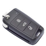Original 434MHz 3 Buttons Flip Remote Key for VW Golf Touran POLO ETC - 5G0 959 753 BA