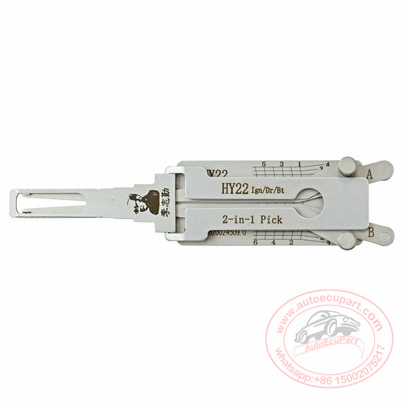 Original Lishi HY22 Hyundai / Kia / 2-in-1 Pick & Decoder / Ignition / Door / Trunk Quad Lifter AG