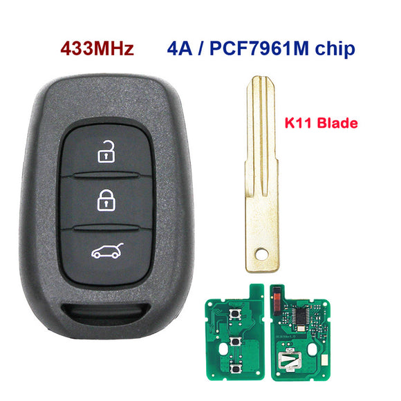 PCF7961M Hitag-AES K11 Remote Control Key for Renault Symbol Trafic Dacia Duster Logan Sandero