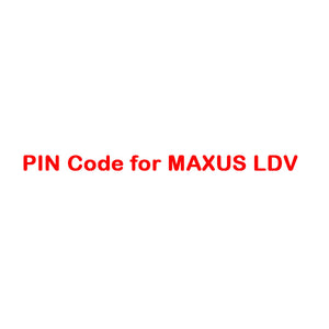 PIN Code Calculation Service for MAXUS LDV