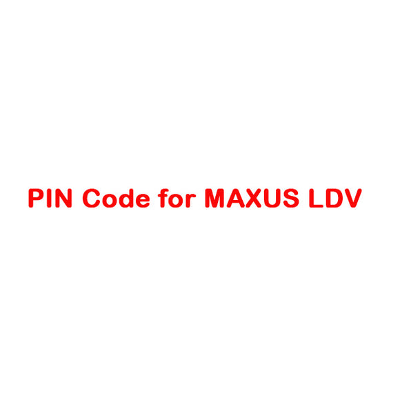 PIN Code Calculation Service for MAXUS LDV