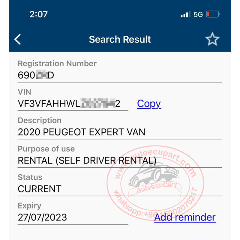 Service Pin Calculation Immo PIN code Calculation Service for Peugeot Citroen DS PSA, VIN to P ...