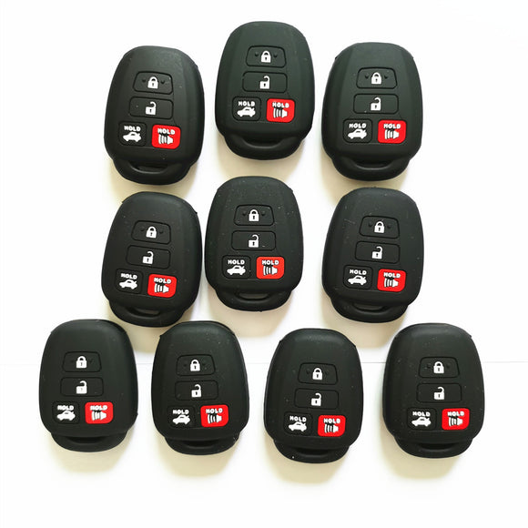 ( Pack of 10 ) Silicone Cover Case for Toyota 4 Buttons Car Keys