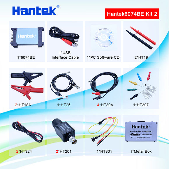 (Package II) Hantek 6074BE USB Automotive Diagnostic Oscilloscope 70MHz 4 Channel