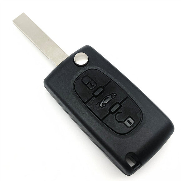 Peugeot 307 Flip Remote Key with Groove - 3 Buttons 434 MHz ID46 PCF7961