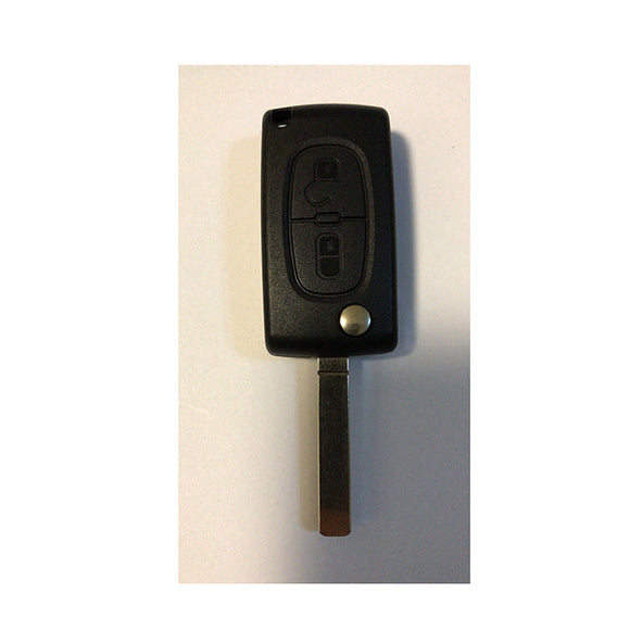 Peugeot Flip Remote Key with Groove - 2 Buttons 434 MHz PCF7941 0523