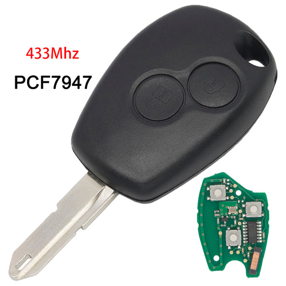 Remote Key 433MHz PCF7947 Chip for Renault Clio III Clio 3 Modus Kangoo 2 Button NE73