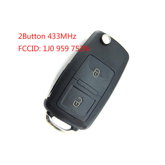 Remote Control Key for VW 2 Button 433MHz FCCID: 1JO 959 753 N