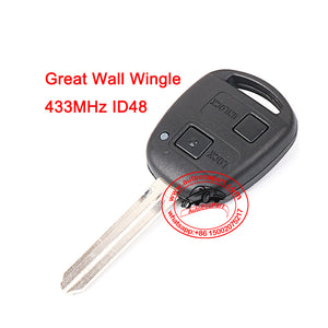Remote Key 433MHz / 315MHz ID48 2 Button for Great Wall Wingle
