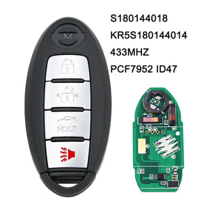 S180144018 KR5S180144014 Smart Key 433MHz PCF7952 ID47 Chip for NISSAN Altima Maxima 4 Button