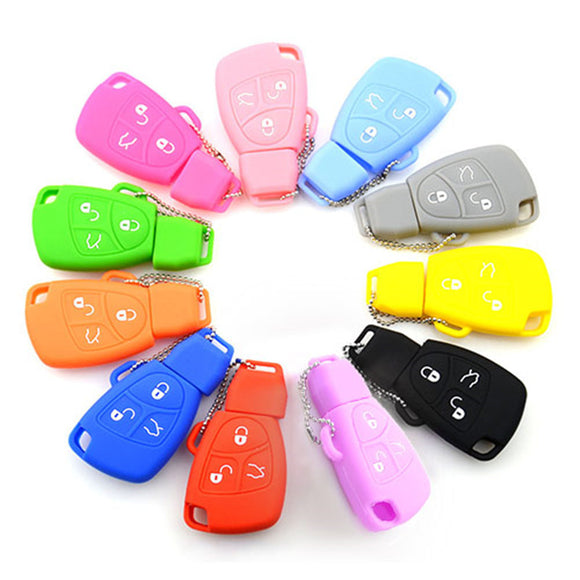 Silicone Cover for 3 Buttons Mercedes-Benz C, E, S Series Car Keys - 5 Pieces