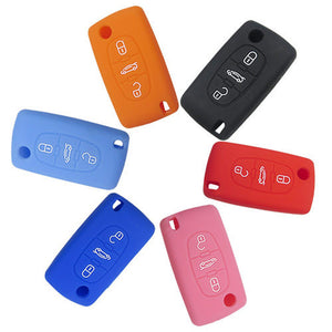 Silicone Cover for 3 Buttons Peugeot 3008 308 RCZ 508 408 407 307 Car Keys - 5 Pieces